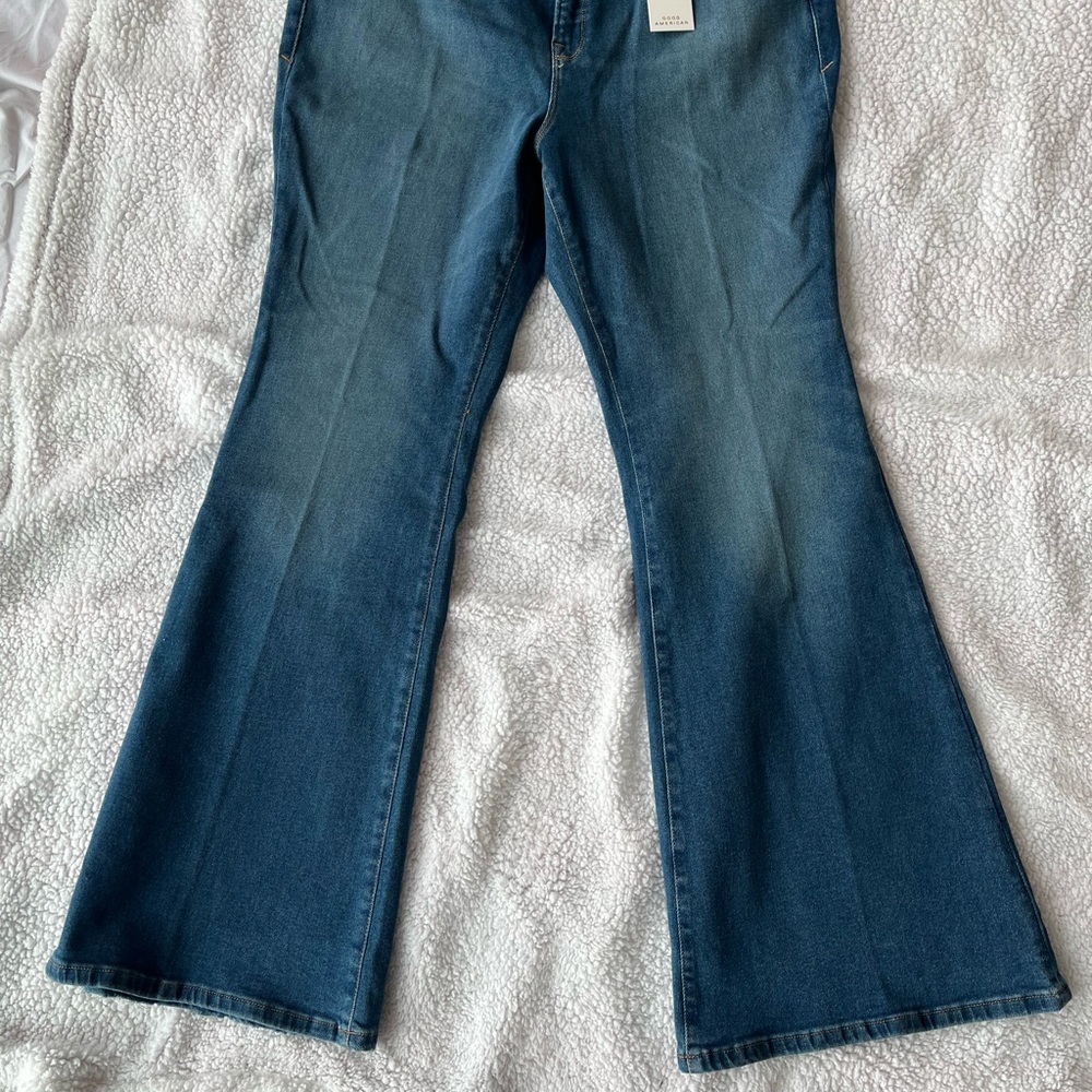 Good American Dark Blue Flare Jeans